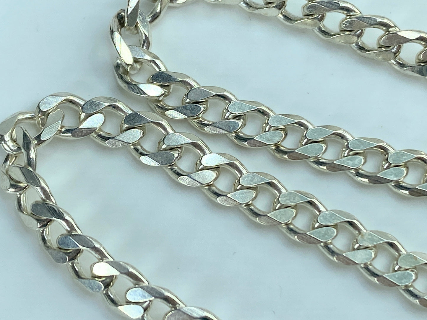 Birmingham marks Sterling Silver 925 flat Cuban Curb 5.5mm Necklace 24" JR826