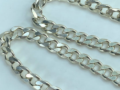 Birmingham marks Sterling Silver 925 flat Cuban Curb 5.5mm Necklace 24" JR826