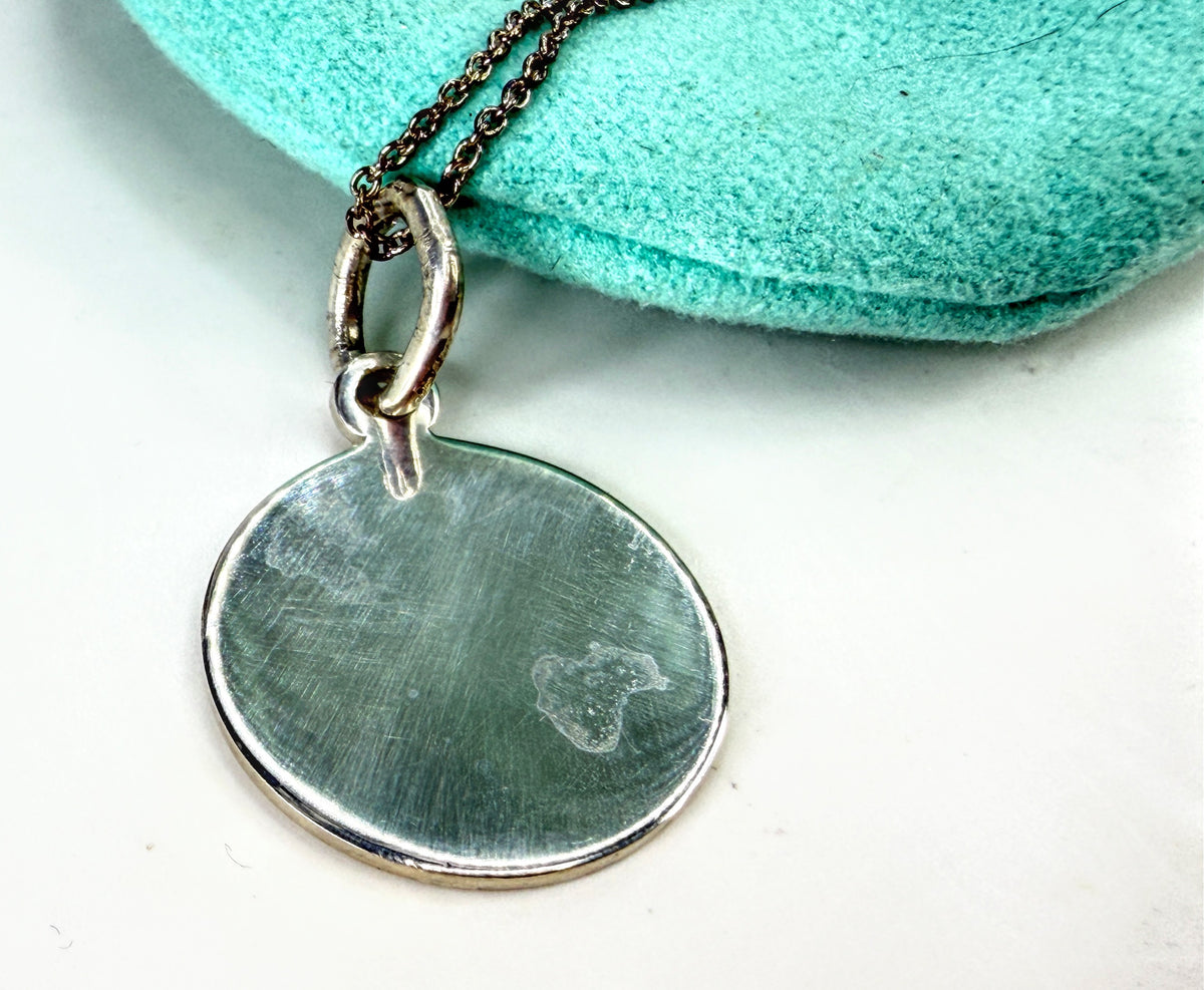 Tiffany & Co. Elsa Peretti Sterling Silver Round Disc Necklace 16" 5.4g JR2041