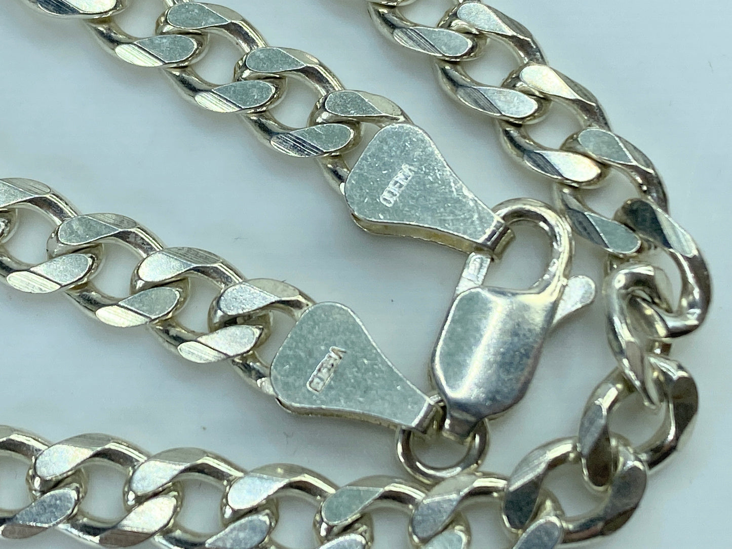 Birmingham marks Sterling Silver 925 flat Cuban Curb 5.5mm Necklace 24" JR826