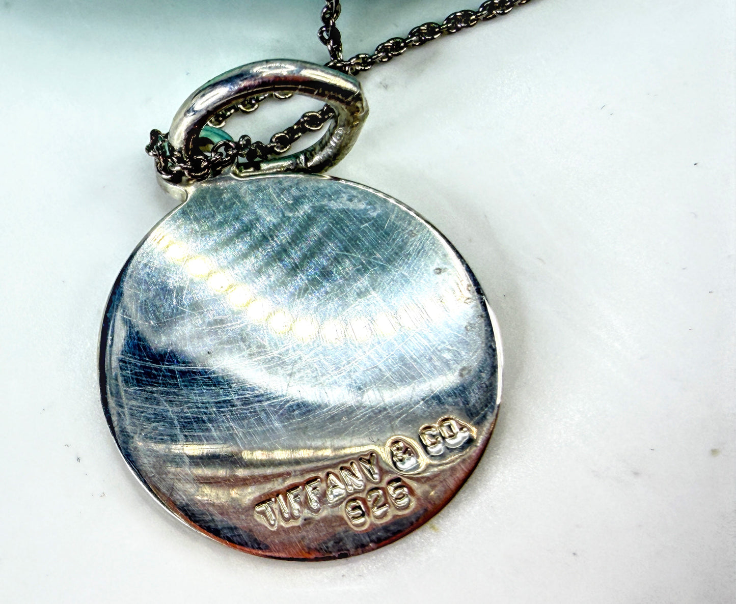 Tiffany & Co. Elsa Peretti Sterling Silver Round Disc Necklace 16" 5.4g JR2041