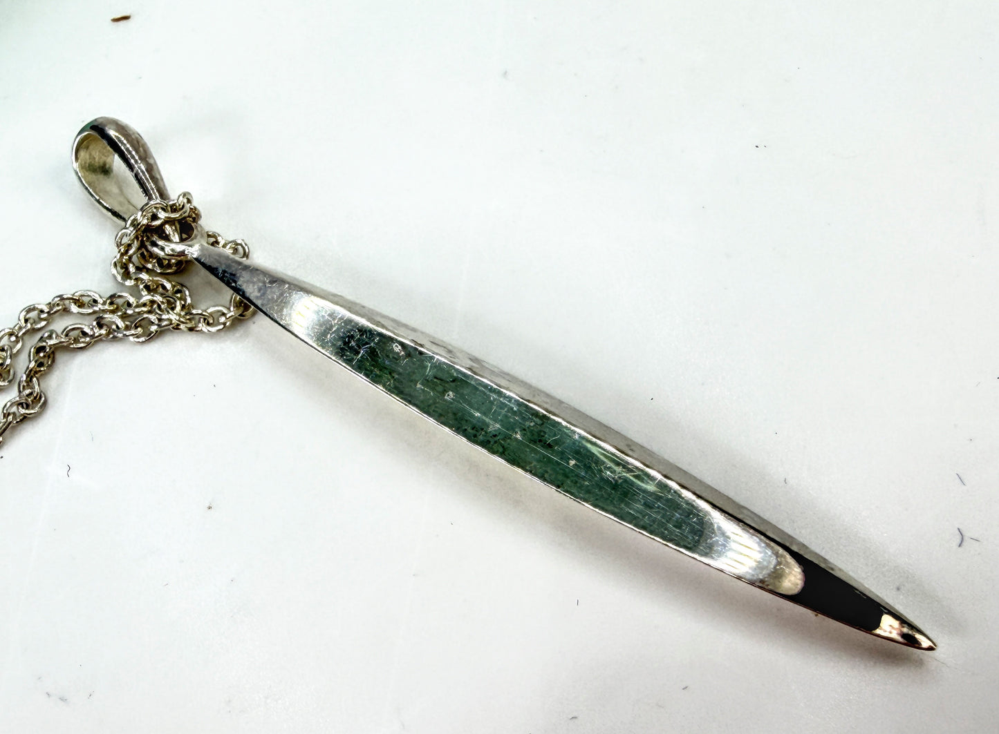 Tiffany & Co. Elsa Peretti Sterling Silver Long Tapered Pendant Necklace JR2042