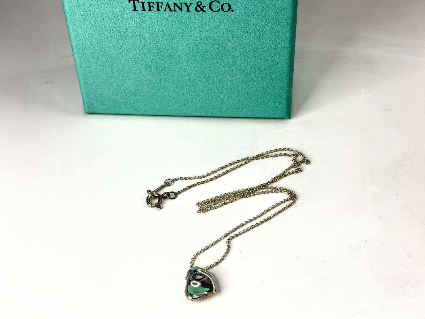 Tiffany & Co. Paloma Picasso Sterling Silver Full Heart Necklace 3.2g 16" JR2043