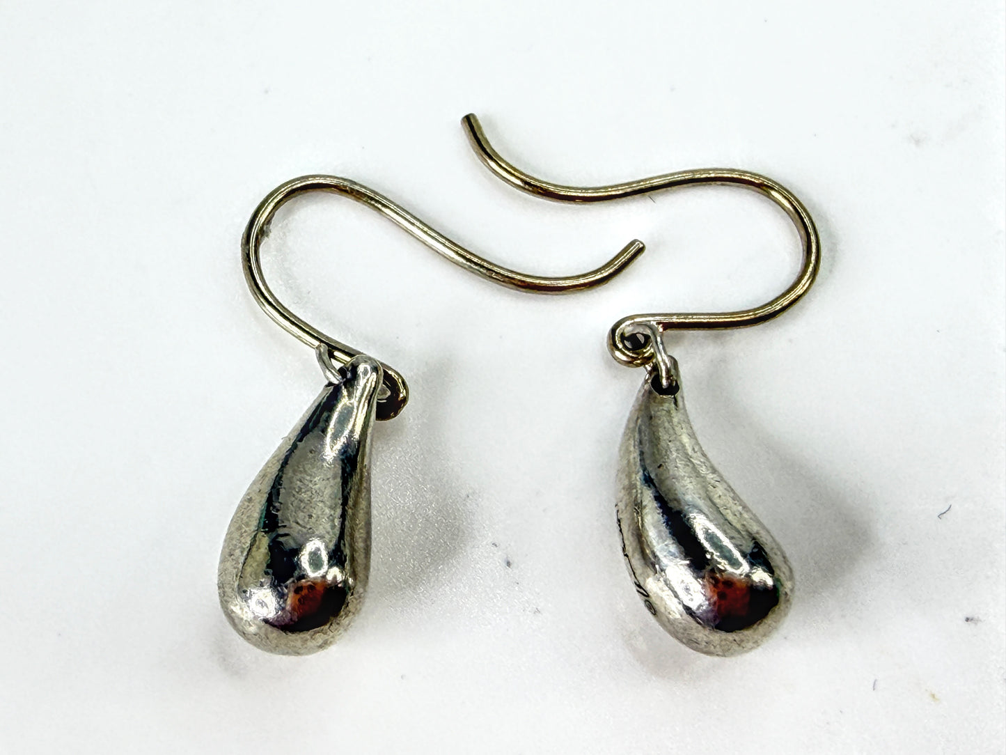 Tiffany & Co Elsa Peretti Sterling Silver Teardrop Hook Earrings 3.7g JR2044