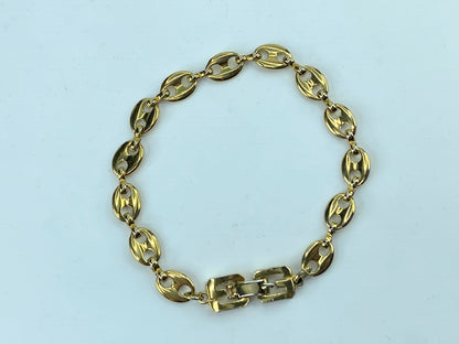 France Vintage Givenchy Bracelet anchor link in gold tone 7.25" 7.8g GS375