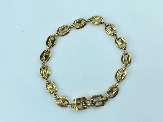 France Vintage Givenchy Bracelet anchor link in gold tone 7.25" 7.8g GS375