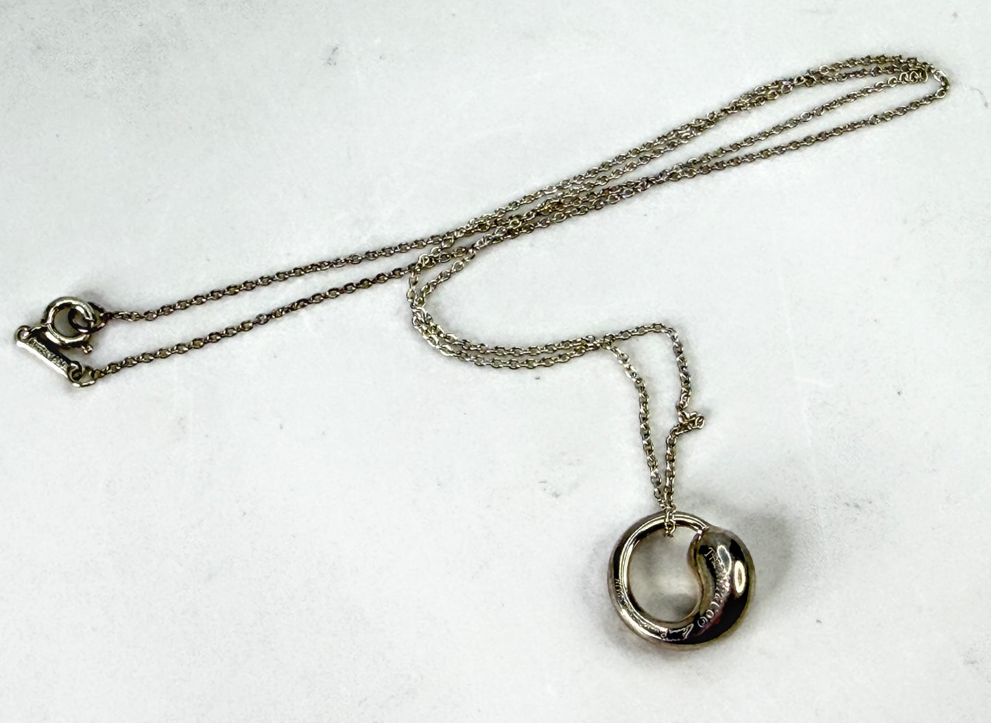 Tiffany & Co. Elsa Peretti Eternal Circle Sterling Necklace 16.5" 5.7g JR2045