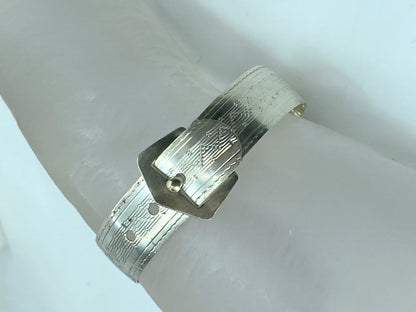 Handmade Sterling Silver 13mm etched Bucket belt children bangle 5.75" 11g JR829