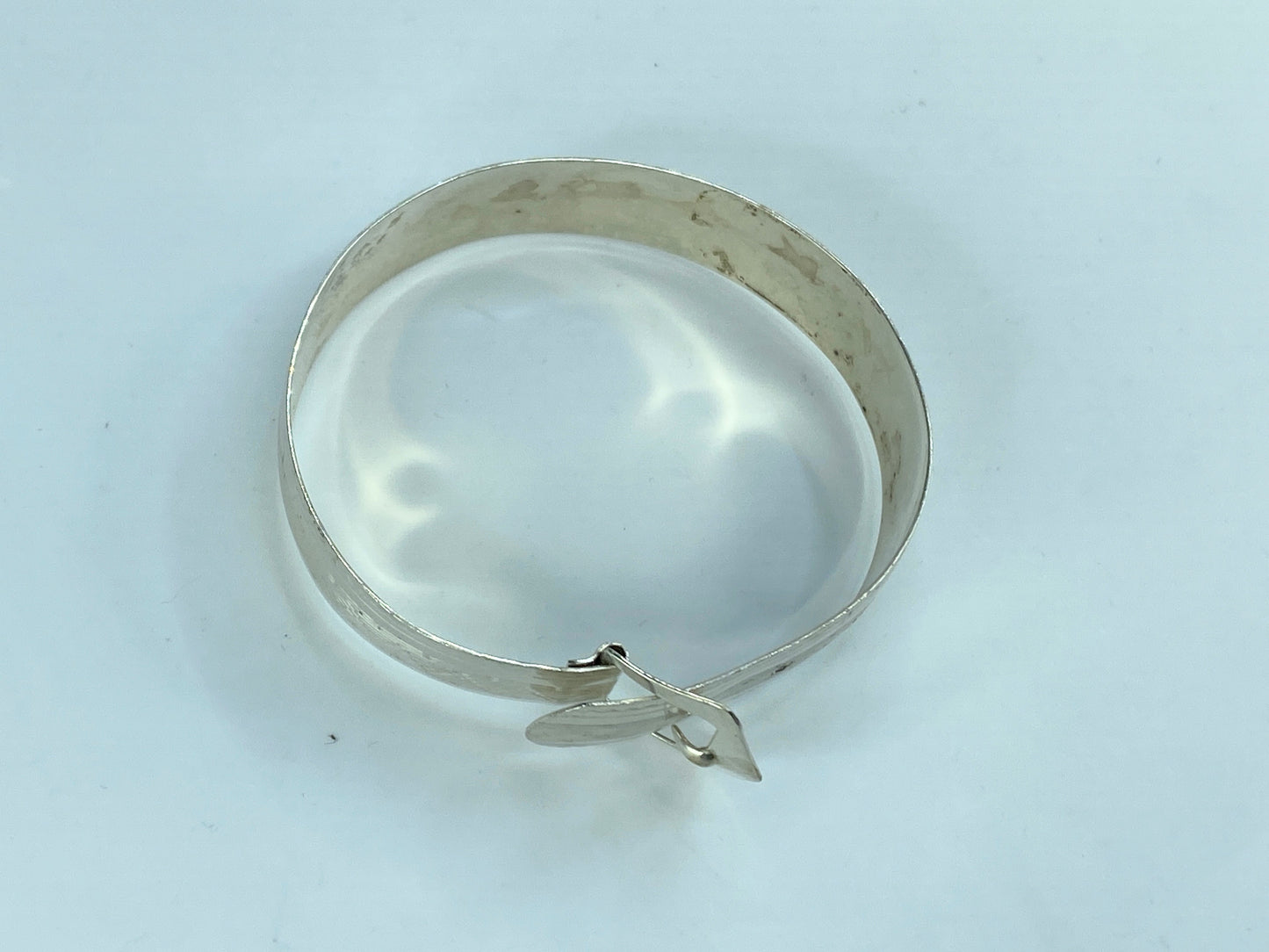 Handmade Sterling Silver 13mm etched Bucket belt children bangle 5.75" 11g JR829