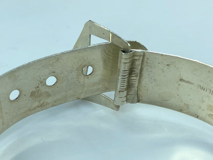 Handmade Sterling Silver 13mm etched Bucket belt children bangle 5.75" 11g JR829
