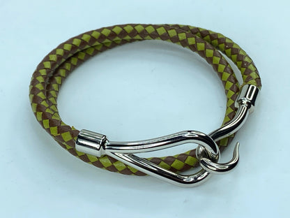 Hermes Exquisite Unisex Jumbo two-tone green leather double wrap bracelet GS378