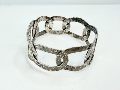 Vintage IPPOLITA Hammered Oval Link stackable Sterling Silver Bracelet JR1318