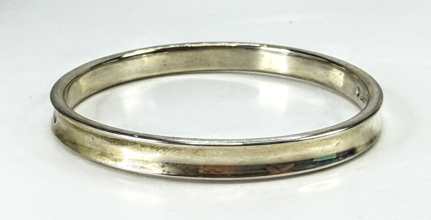 Tiffany & Co. Vintage 1837 Sterling Silver 7mm Bangle Bracelet 32g 7.5" JR2048