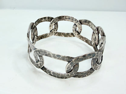 Vintage IPPOLITA Hammered Oval Link stackable Sterling Silver Bracelet JR1318