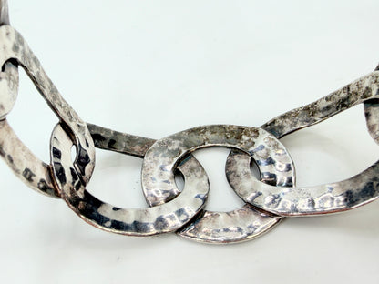 Vintage IPPOLITA Hammered Oval Link stackable Sterling Silver Bracelet JR1318