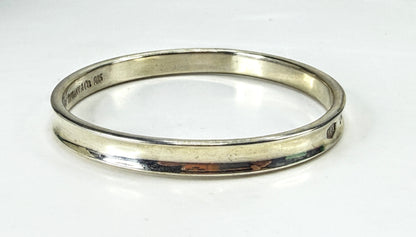 Tiffany & Co. Vintage 1837 Sterling Silver 7mm Bangle Bracelet 32g 7.5" JR2048