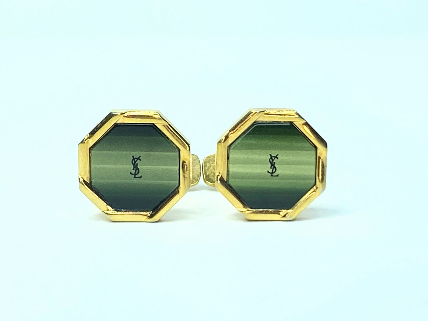 Yves Saint Laurent Cufflinks Hexagon shape for Men, Gold JR9457