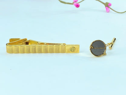 Dunhill Gold Plated Tie tag and Tie bar clip set GS379