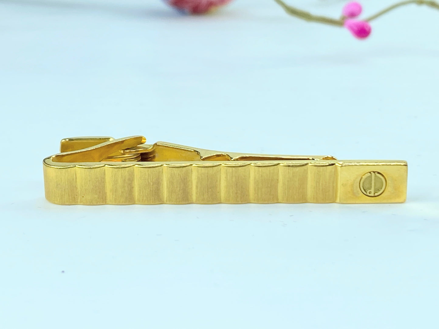 Dunhill Gold Plated Tie tag and Tie bar clip set GS379
