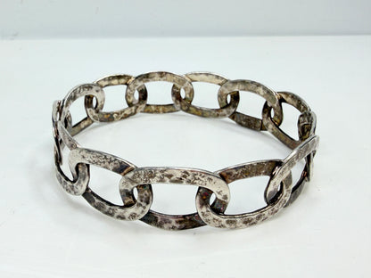 Vintage Ippolita Sterling Silver Hammer stackable Link Cuff Bracelet JR1319