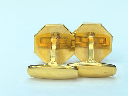 Yves Saint Laurent Cufflinks Hexagon shape for Men, Gold JR9457