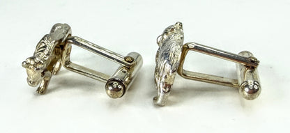 Tiffany & Co. Figural Bear and Bull Sterling Silver Cufflinks 9.2g SS482