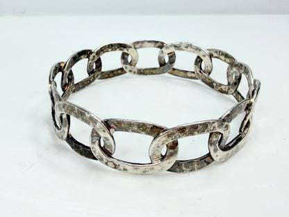 Vintage Ippolita Sterling Silver Hammer stackable Link Cuff Bracelet JR1319