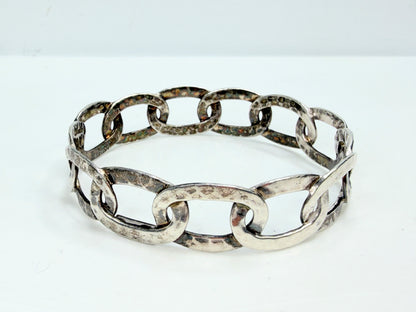 Vintage Ippolita Sterling Silver Hammer stackable Link Cuff Bracelet JR1319