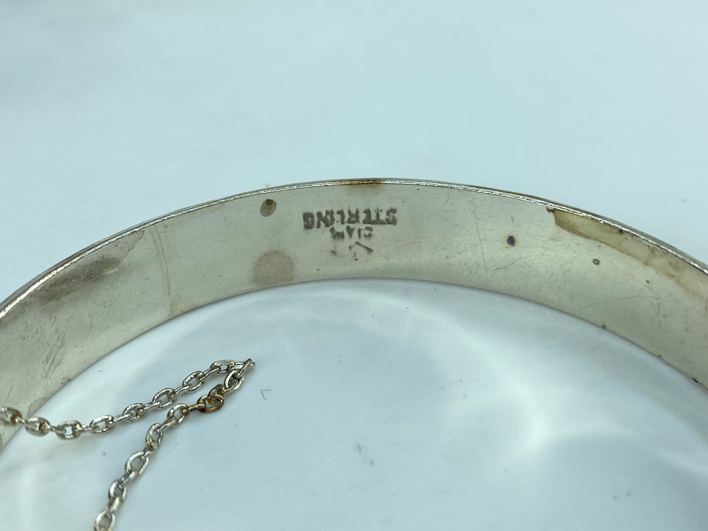 Heirloom 10mm Sterling Silver 925 Hand-Etched 1960s Wedding Bracelet 6.75"JR831