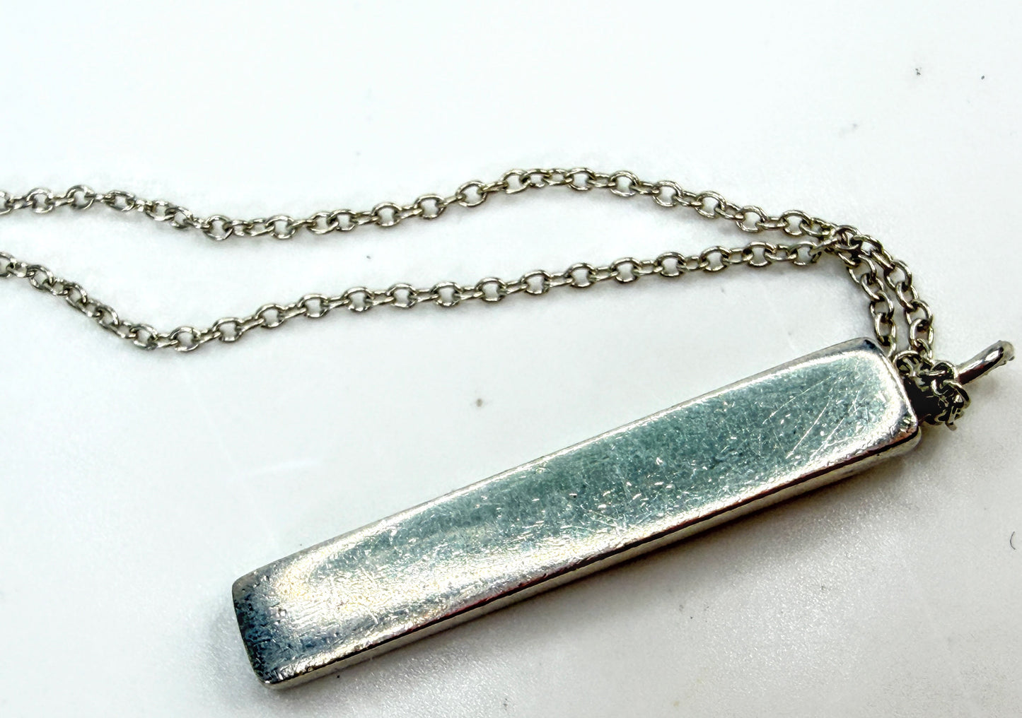 Rare Tiffany & Co Diamond Notes Bar Pendant Necklace Sterling Silver 16" JR2049