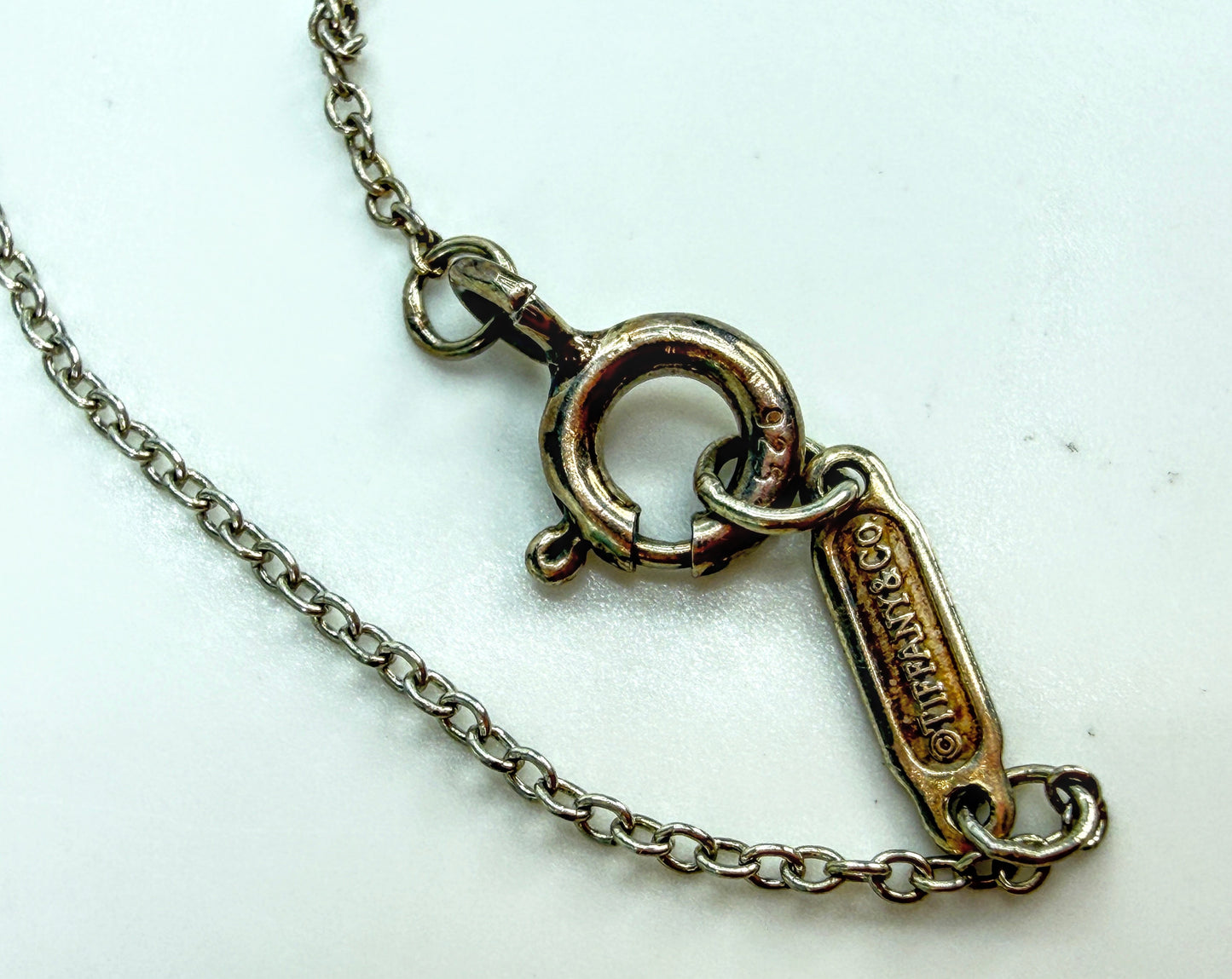 Rare Tiffany & Co Diamond Notes Bar Pendant Necklace Sterling Silver 16" JR2049