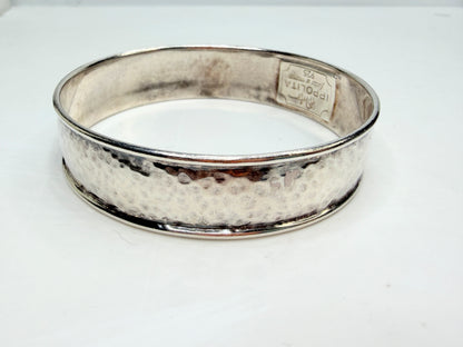 Vintage Ippolita Hammered Convex Sterling stackable Bangle Wide Style JR1322