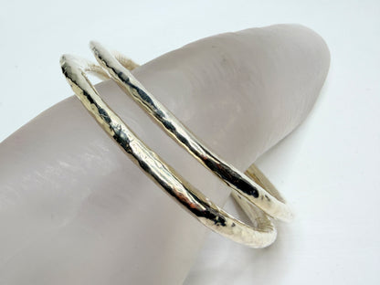 Vintage Ippolita Sterling Hammered Slim Bangle Bracelet Stackable 925 JR1321