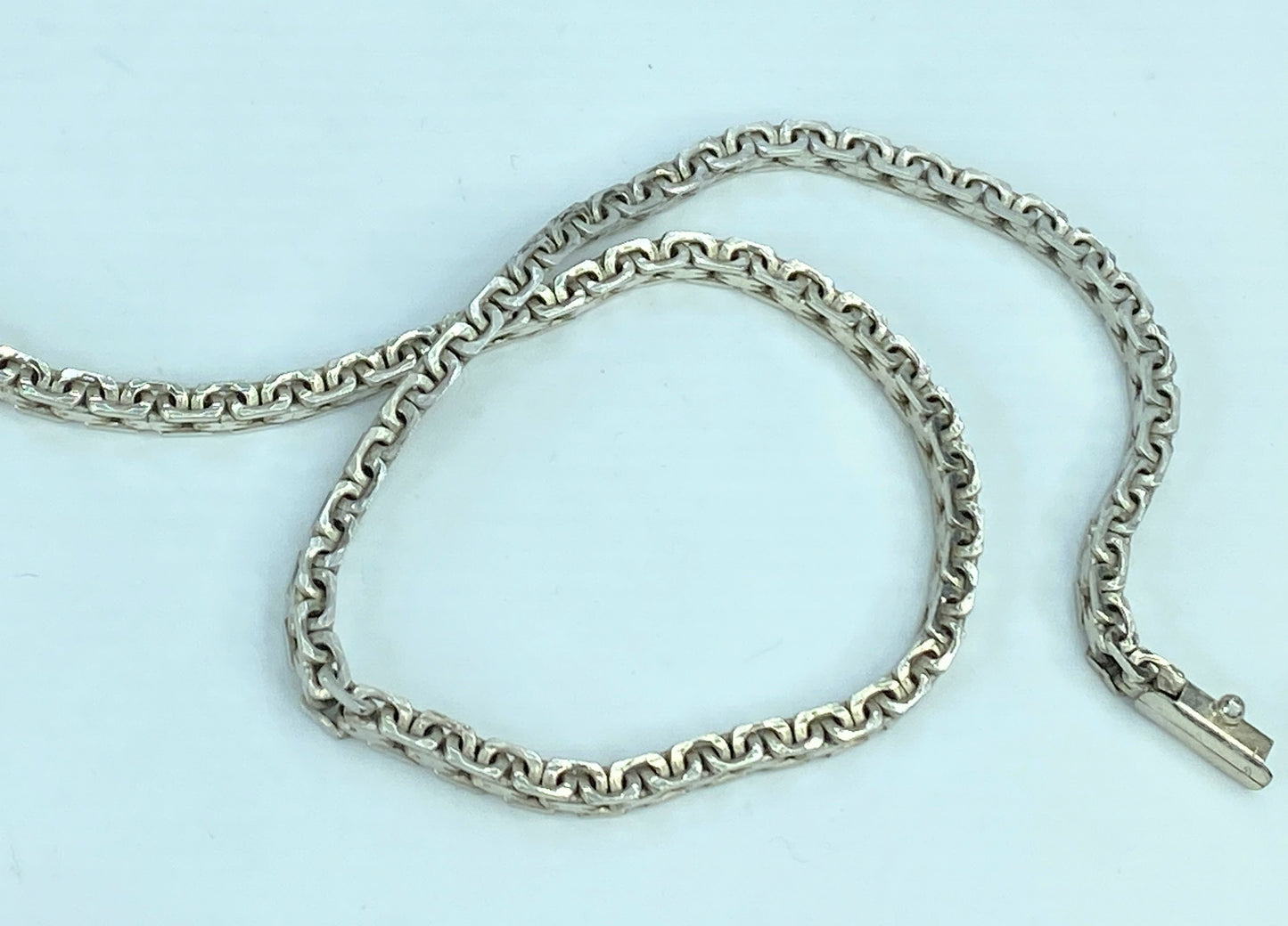 Silver Sterling 4mm 15.5 Inch Wheat Braid Link Rolo Chain Necklace 27.2g JR835