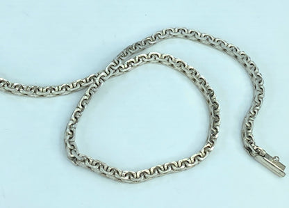 Silver Sterling 4mm 15.5 Inch Wheat Braid Link Rolo Chain Necklace 27.2g JR835