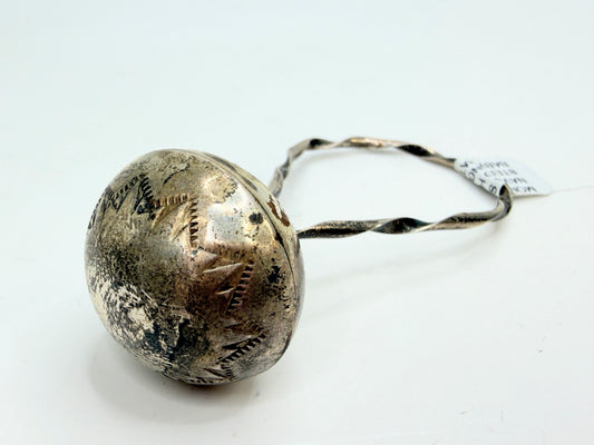 Monica Smith Navajo hand-made Sterling Silver Baby Rattle new old stock SS202