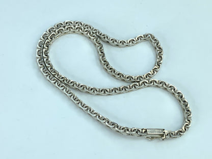 Silver Sterling 4mm 15.5 Inch Wheat Braid Link Rolo Chain Necklace 27.2g JR835
