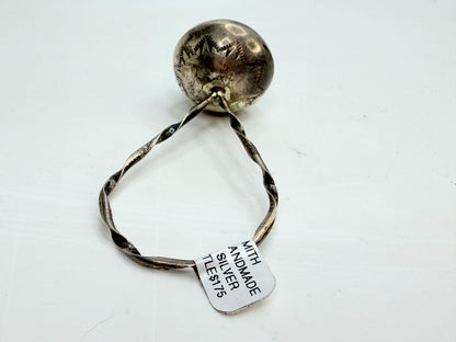 Monica Smith Navajo hand-made Sterling Silver Baby Rattle new old stock SS202
