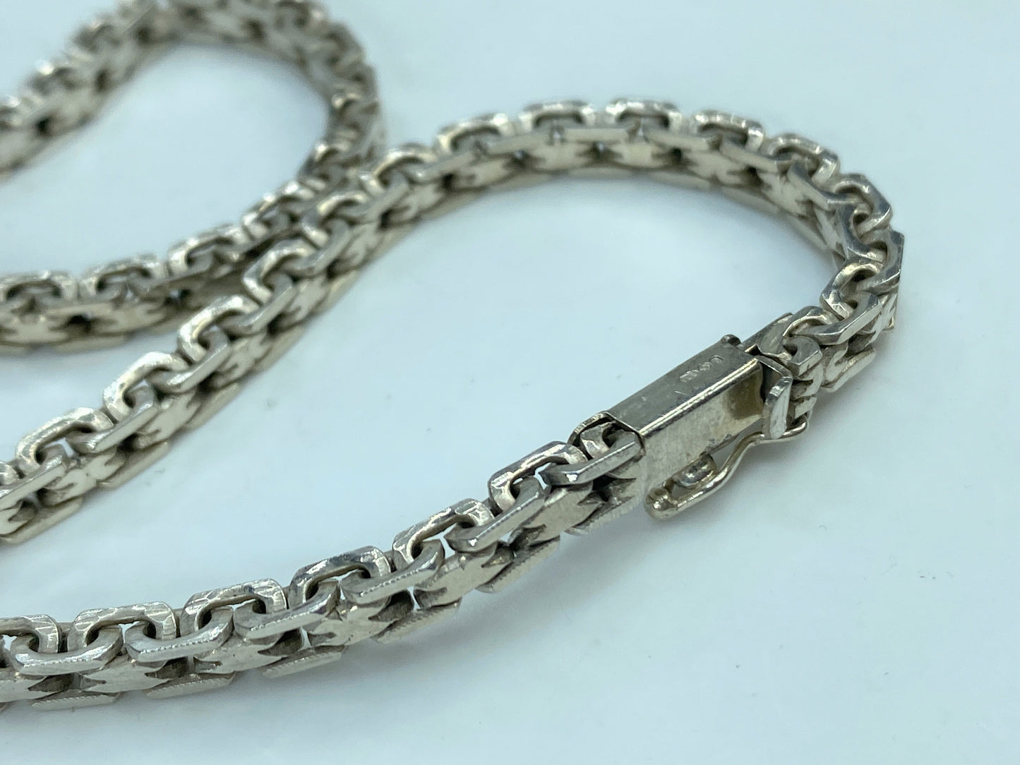 Silver Sterling 4mm 15.5 Inch Wheat Braid Link Rolo Chain Necklace 27.2g JR835