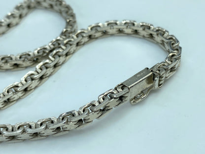 Silver Sterling 4mm 15.5 Inch Wheat Braid Link Rolo Chain Necklace 27.2g JR835