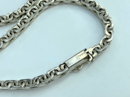 Silver Sterling 4mm 15.5 Inch Wheat Braid Link Rolo Chain Necklace 27.2g JR835