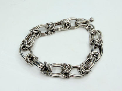 Solid Sterling Silver Multi Link Chain Bracelet Heavy 46.3g JR1353