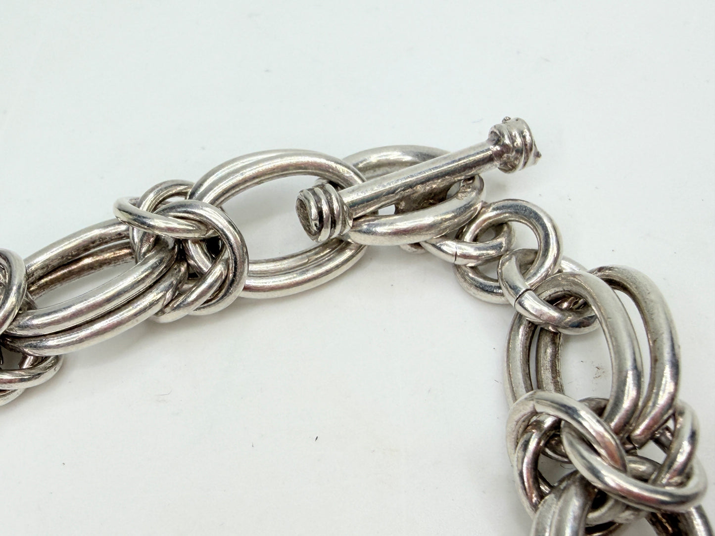 Solid Sterling Silver Multi Link Chain Bracelet Heavy 46.3g JR1353