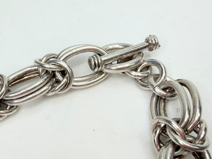 Solid Sterling Silver Multi Link Chain Bracelet Heavy 46.3g JR1353
