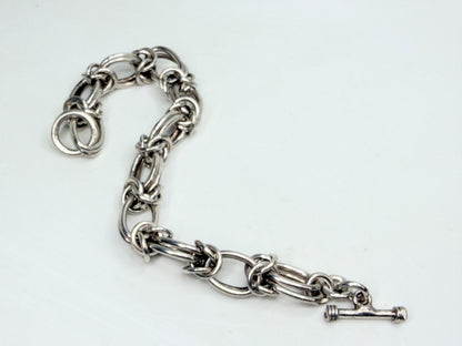 Solid Sterling Silver Multi Link Chain Bracelet Heavy 46.3g JR1353