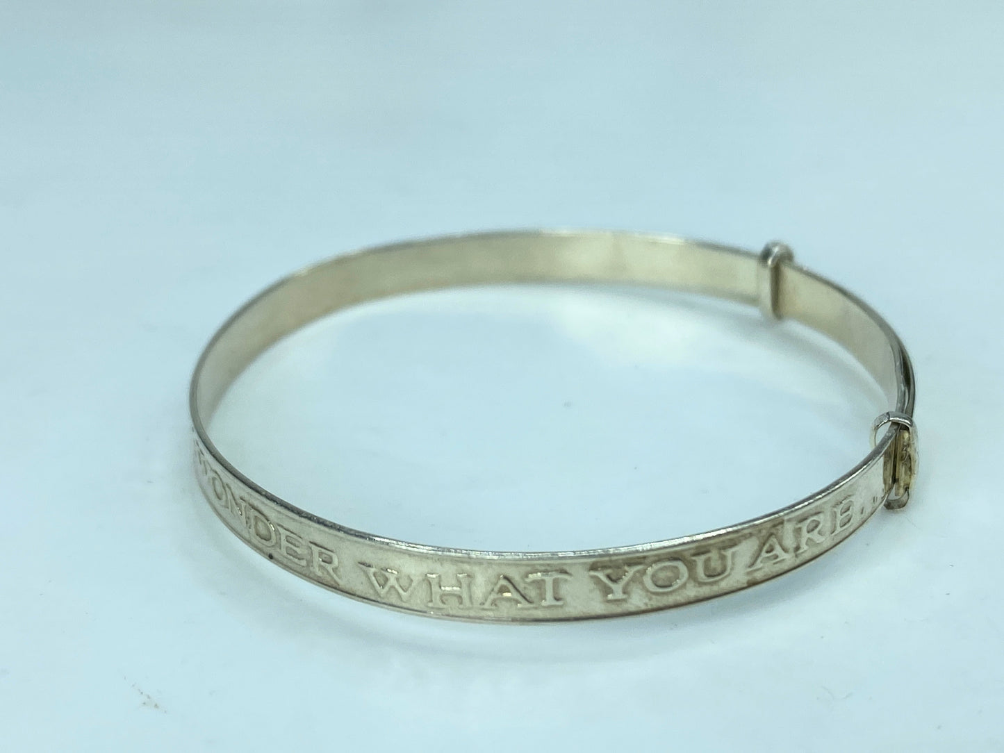 Sterling children bangle "Twinkle Twinkle Little Star, How.." carved 4" JR836