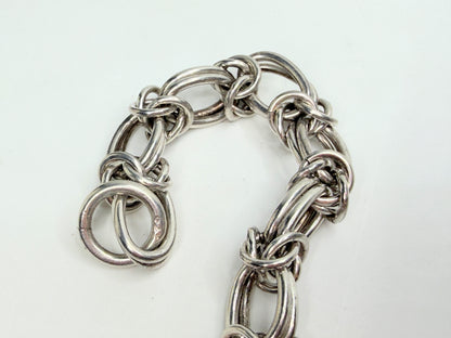 Solid Sterling Silver Multi Link Chain Bracelet Heavy 46.3g JR1353