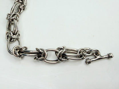 Solid Sterling Silver Multi Link Chain Bracelet Heavy 46.3g JR1353