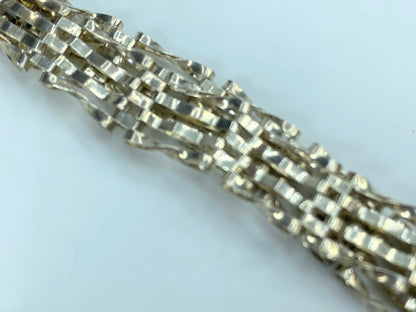 Sterling Silver Birmingham 4 Row Gated 7" Bracelet Heart Padlock Clasp 7"JR837