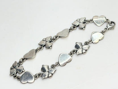 Rare Retired James Avery Sterling 925 Angel & Heart Link Bracelet w/box JR1324